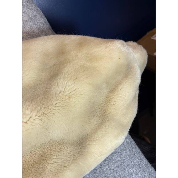 VINTAGE Donnybrook Faux Fur Jacket Womens Medium Beige Plush Hooded Gorpcore - Picture 5 of 9